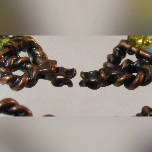 Vintage Southwest Turquoise Bead Hoops Dangle Earrings Chandelier Boho Earrings - Picture 8 of 9